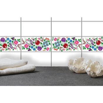 Hungarian folk art patterned border tile