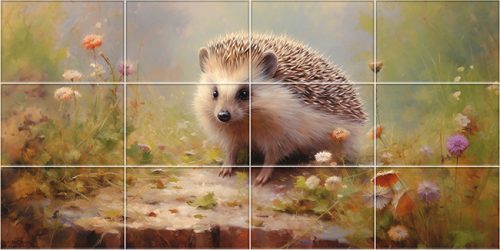 Tile mural - wildlife -hedgehog II. 