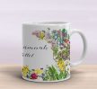Unique personalized name mug with flower decoration 