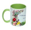 Unique personalized name mug with flower decoration 