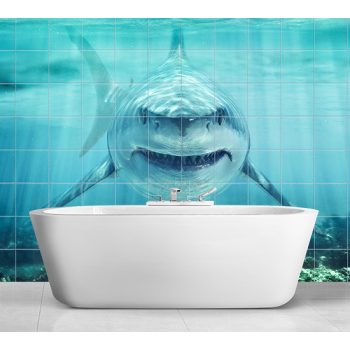 Tile mural - water world - Great White shark