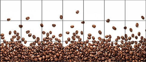 Kávészemek III. - konyha csempe (140x60cm)