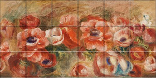 Csempekép Renoir stílusú szellőrózsákkal