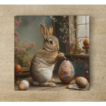 Easter egg painter rabbit - tile trivet