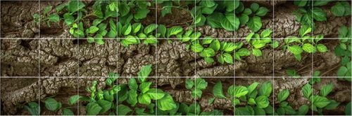 Ceramic tile mural - Trunk and leaves