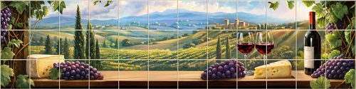 Ceramic tile mural - drink - Wine tasting table 