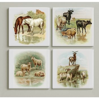 Tile mural - farm set  Tile mural - farm set