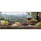 ceramic tile mural with tuscan still life wine and grapes