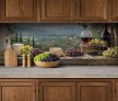 ceramic tile mural with tuscan still life wine and grapes