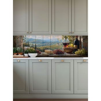 Ceramic tile mural - drink - Wine tasting table