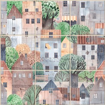 Erdei virágos csempe mozaik