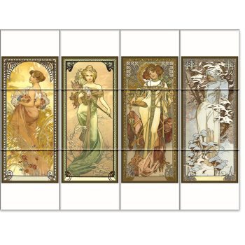 Alfons Mucha  csempe (60 x 45 cm)