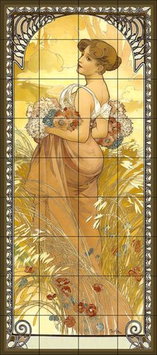 Nyár - Alfons Mucha csempekép