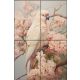 Pink cockatoo on flowering branch – romantic nature-inspired tile mural