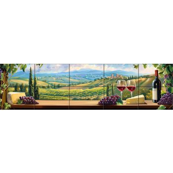 Ceramic tile mural - drink - Wine tasting table  Ceramic tile mural - drink - Wine tasting table