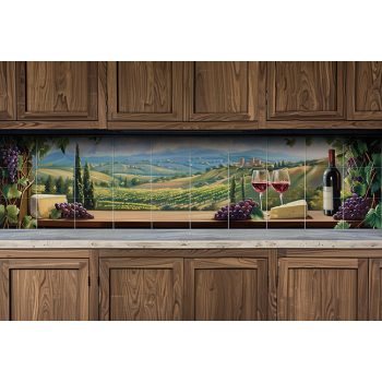 Ceramic tile mural - drink - Wine tasting table