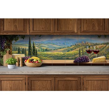 Ceramic tile mural - drink - Wine tasting table 