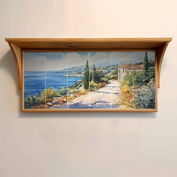 Ceramic tile mural - colorful houses