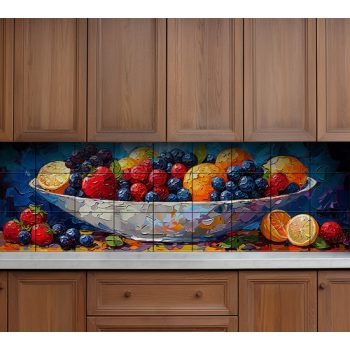 gyümölcs mintás konyhai csempe