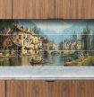 Ceramic tile mural - an alpine town in spring