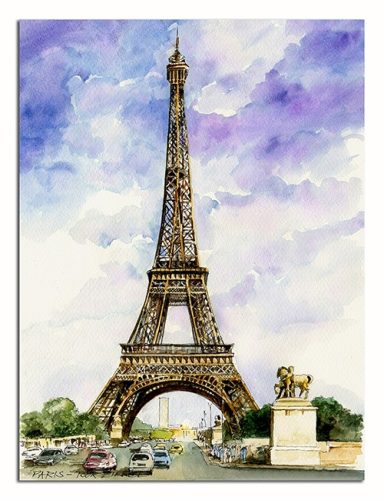 Tile mural - building - Eiffel Tower 
