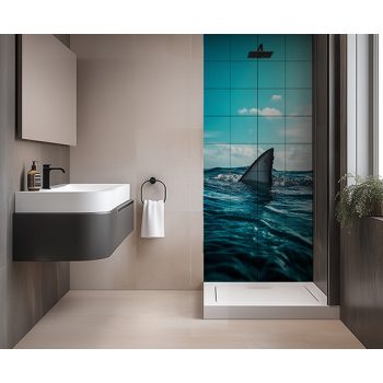 Tile mural - water world - Great White shark