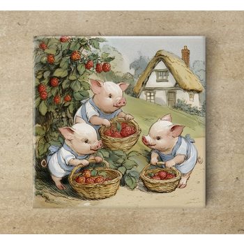 Three little pigs - ceramic tile trivet Three little pigs - ceramic tile trivet