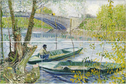 Tile mural - fishes -fishing II. 