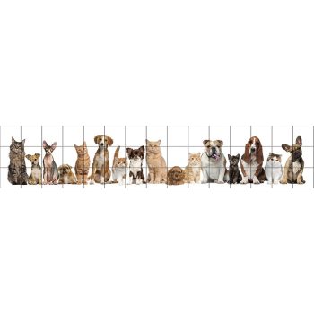 Ceramic tile mural - Cats and dogs I. Ceramic tile mural - Cats and dogs I.