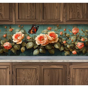 Ceramic tile mural - forget-me-not