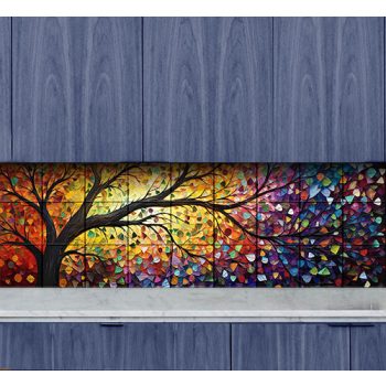 Színes falevelek konyha csempe