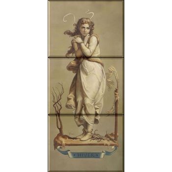 Seasons - Winter - Art Nouveau tile mural  Seasons - Winter - Art Nouveau tile mural