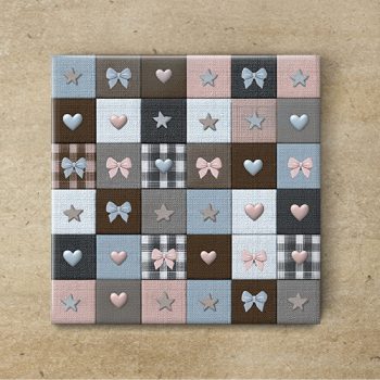 Bow patchwork pattern - ceramic tile trivet