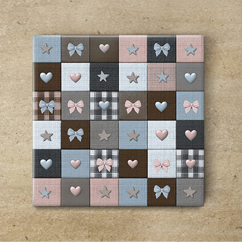 Bow patchwork pattern - ceramic tile trivet