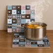 Bow patchwork pattern - ceramic tile trivet