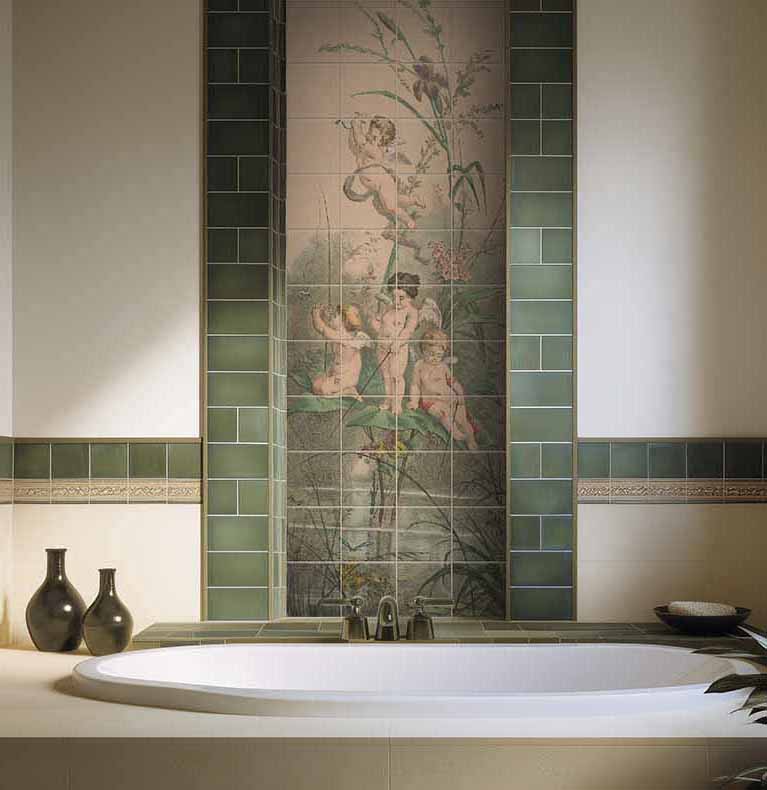 angyalos csempe fürdőszobai beugróban